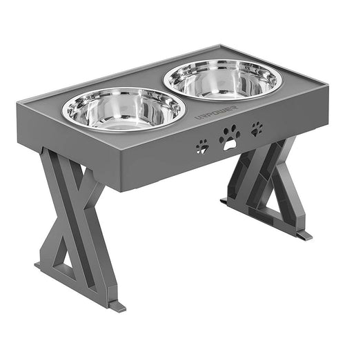 Stainless Steel Elevated Adjustable Dog Bowl Feeder