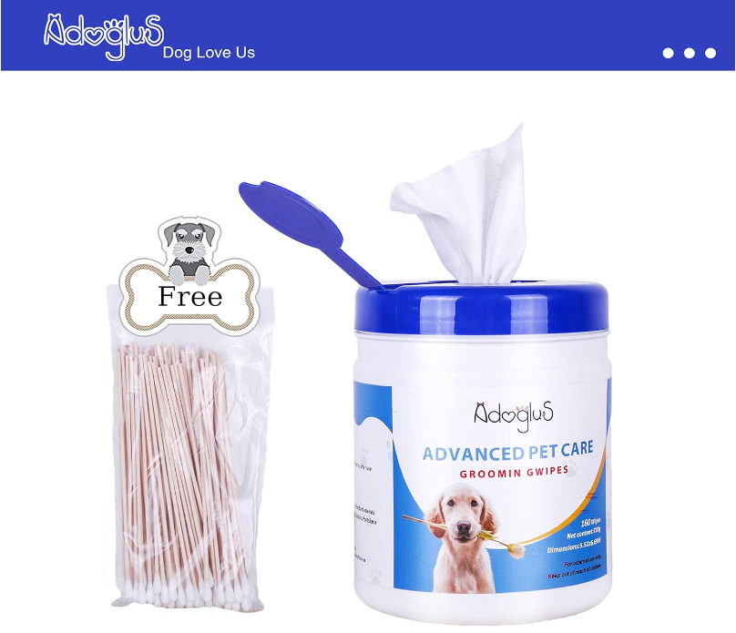 Super soft pet wipes with free cotton swabs