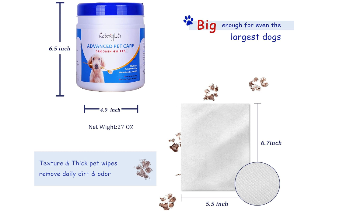 Super soft pet wipes with free cotton swabs