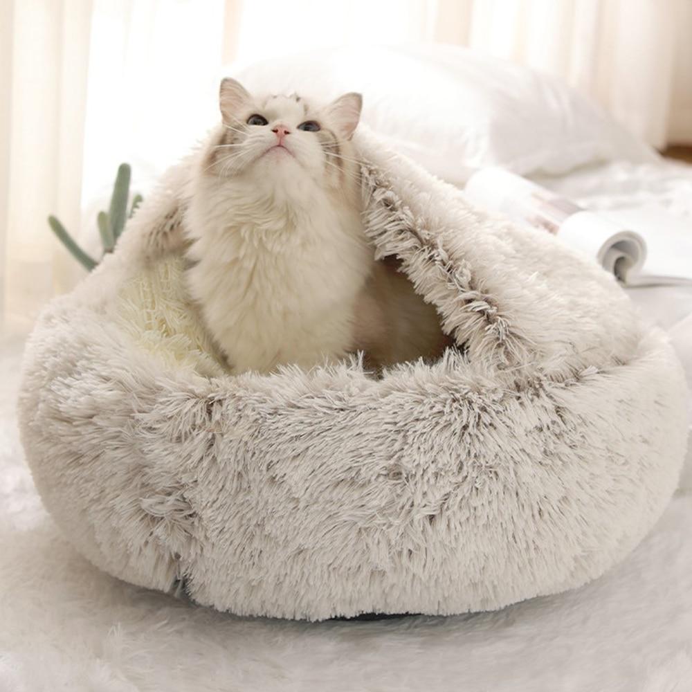 Plush cat bed/house.