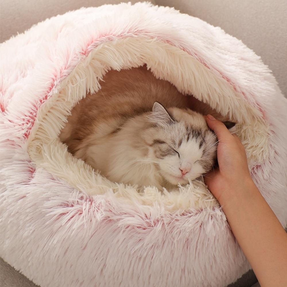 Plush cat bed/house.