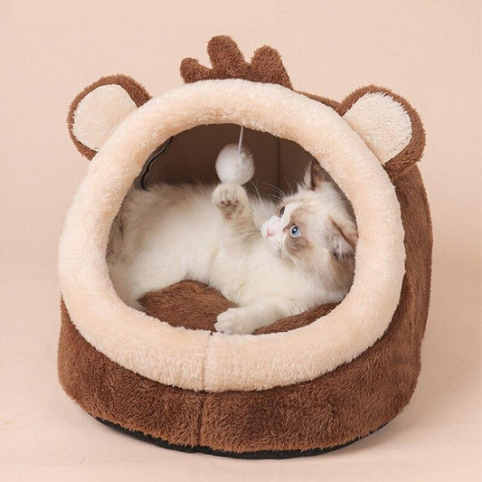 Monkey shaped cushioned pet bed