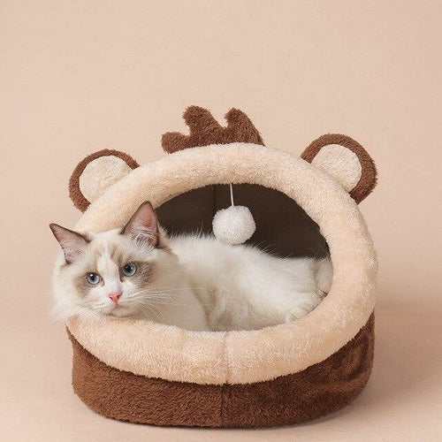 Monkey shaped cushioned pet bed