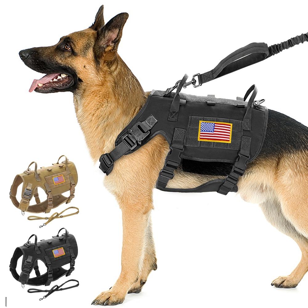 Military Tactical Dog Harness/Training Harness Vest c/w Leash.