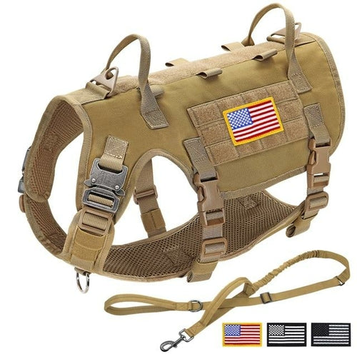 Military Tactical Dog Harness/Training Harness Vest c/w Leash.